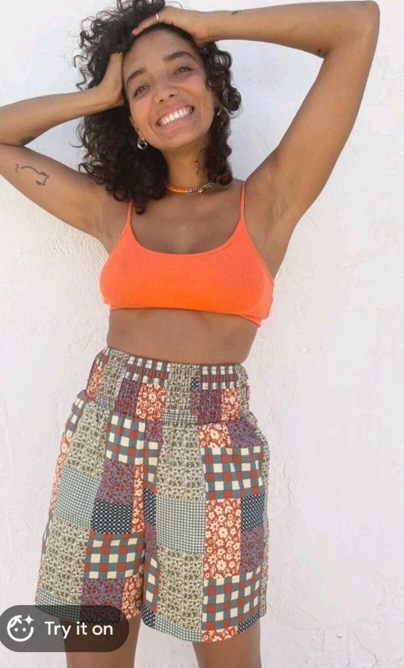 Lucy & Yak High Waisted Patchwork Pull On Shorts Size Xs